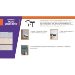 Kit enduit de lissage avec outils TOUPRET Magic' mur degrade 12 kg pate allegee