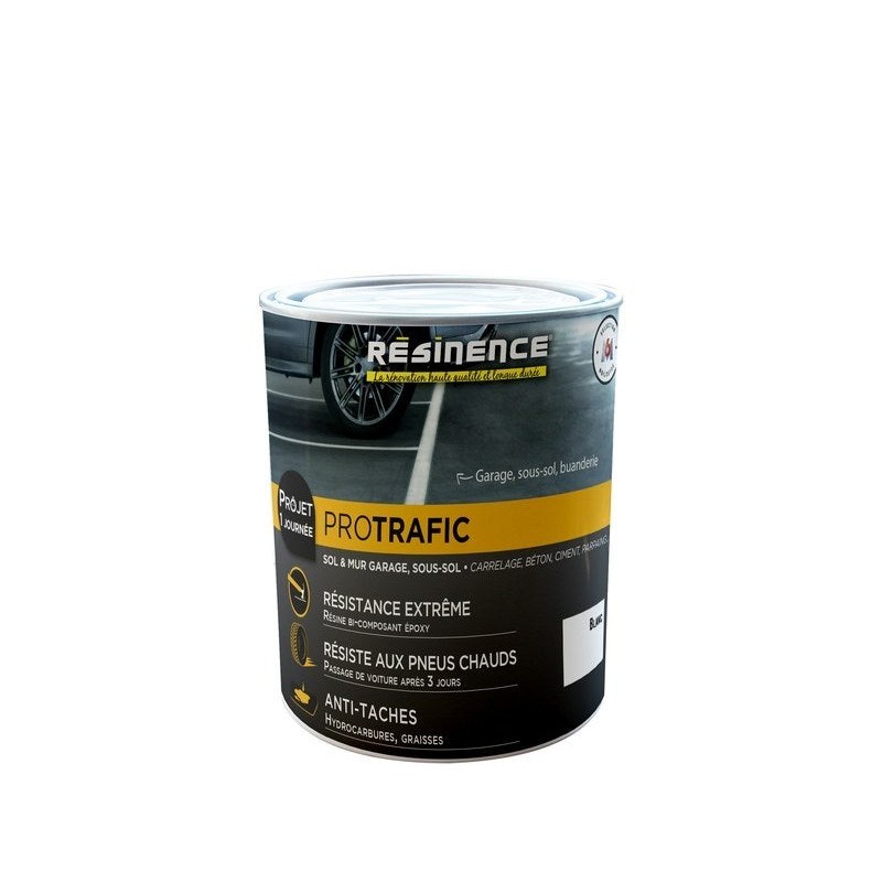 Peinture sol Protrafic RESINENCE, blanc satiné, 2 l