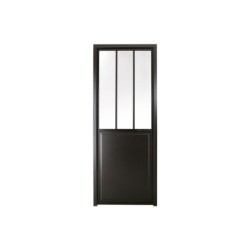 Bloc-porte atelier vitre Atelier, noir H.204 x l.73 cm, poussant gauche