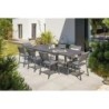 Table de jardin de repas Stockholm rectangulaire gris anthracite 10/12 personnes