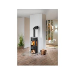 Poêle à bûche JUSTUS Mino trios 2.0 noir ollaire gris / noir, 5 kW