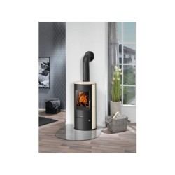 Poêle à bûche JUSTUS Austin beige / noir, 5 kW