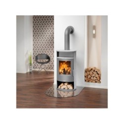 Poêle à bûche JUSTUS Island gris, 6 kW