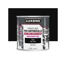 Peinture Fer Extérieur Luxens Noir Satiné 0.5 L