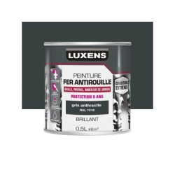 Peinture Fer Extérieur Luxens Gris Anthracite Glossy 0.5 L