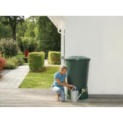 Récupérateur d'eau aérien GARANTIA cylindrique vert , 310 L