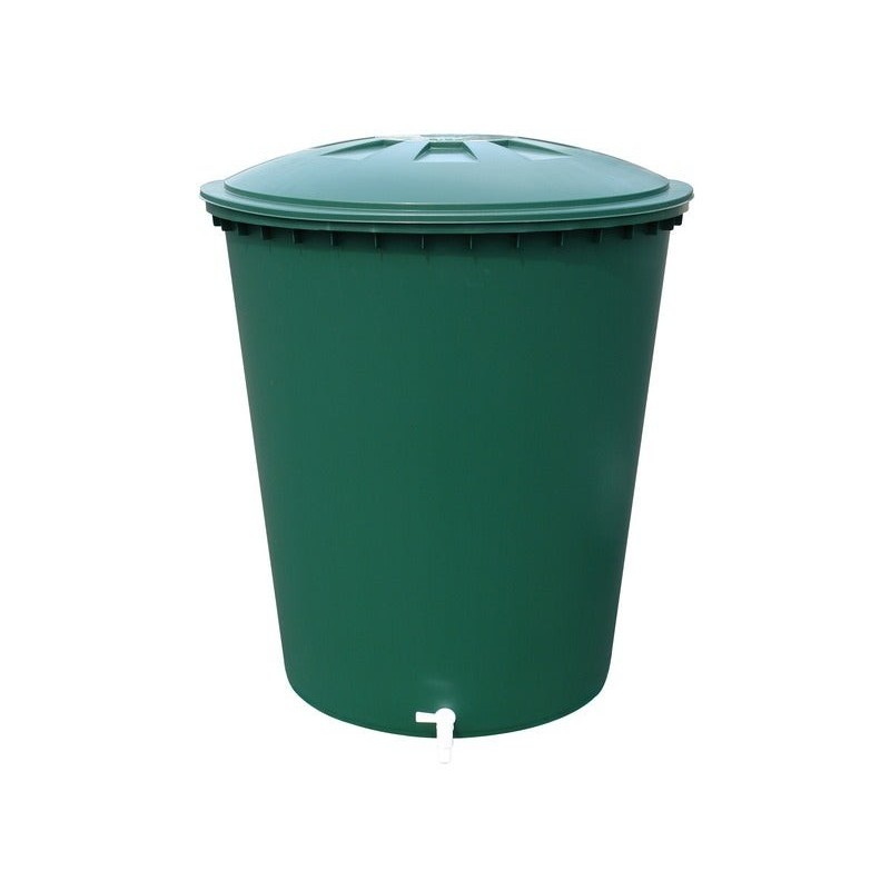 Récupérateur d'eau aérien GARANTIA cylindrique vert , 210 L