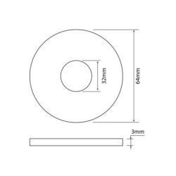 Joint wc pour soupape Geberit L.6.4 X H.0.3 X P.3.2 cm