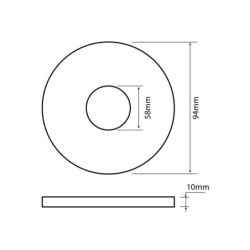 Joint wc pour réservoir L.9.5 X H.1 X P.5.6 cm