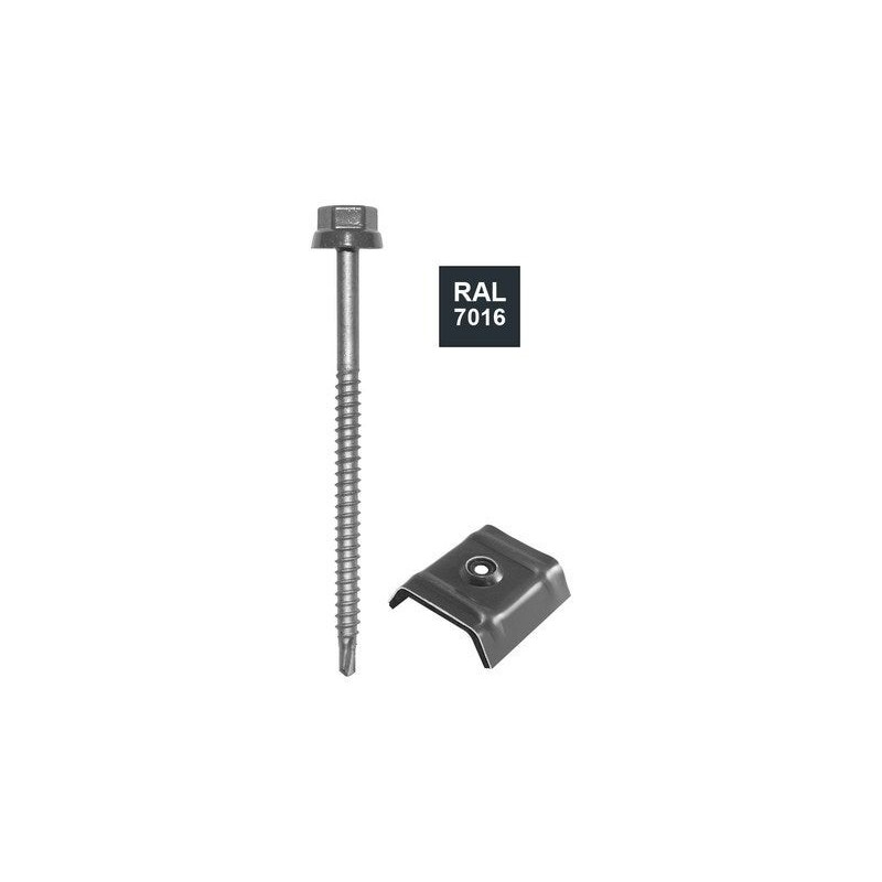 Kit De 25 Fixations, L.40 Mm Gris Ral 7016 Bol-Fixations