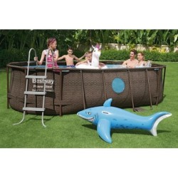 Piscine hors-sol tubulaire, Power Steel Vista Hublots, BESTWAY, L.4.27m x l.2.5 m x H.1 m