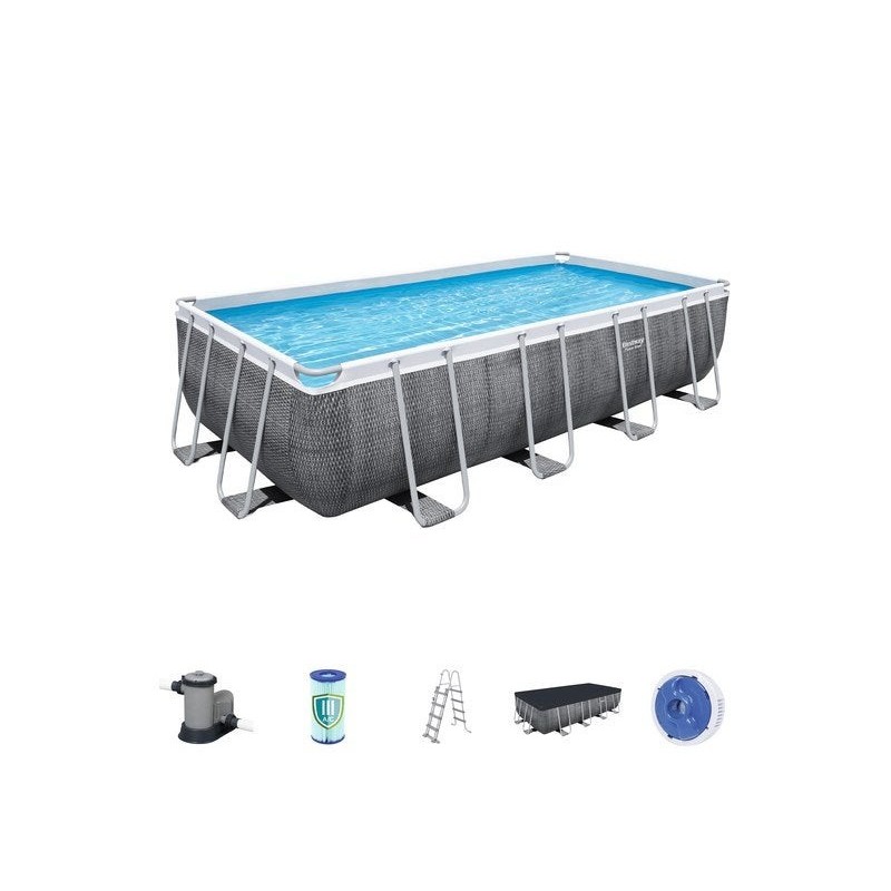 Piscine hors-sol tubulaire POWERSTEEL BESTWAY, L.5.49 x l.2.74 x H.1.22 m