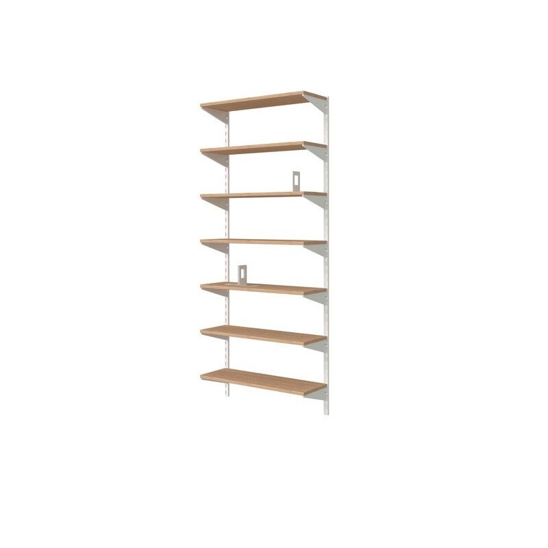 Console double en acier verni, P.47 cm entraxe 50 mm blanc