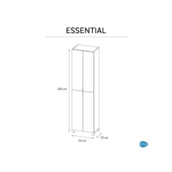 Colonne de salle de bains, 4p l.50 x H.180 x P.32 cm, blanc, Essential