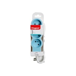 Multiprise Filaire Compact, 3 Prises Bleu Legrand