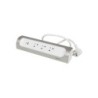 Multriprise angle 3 prises + usb alu blanc