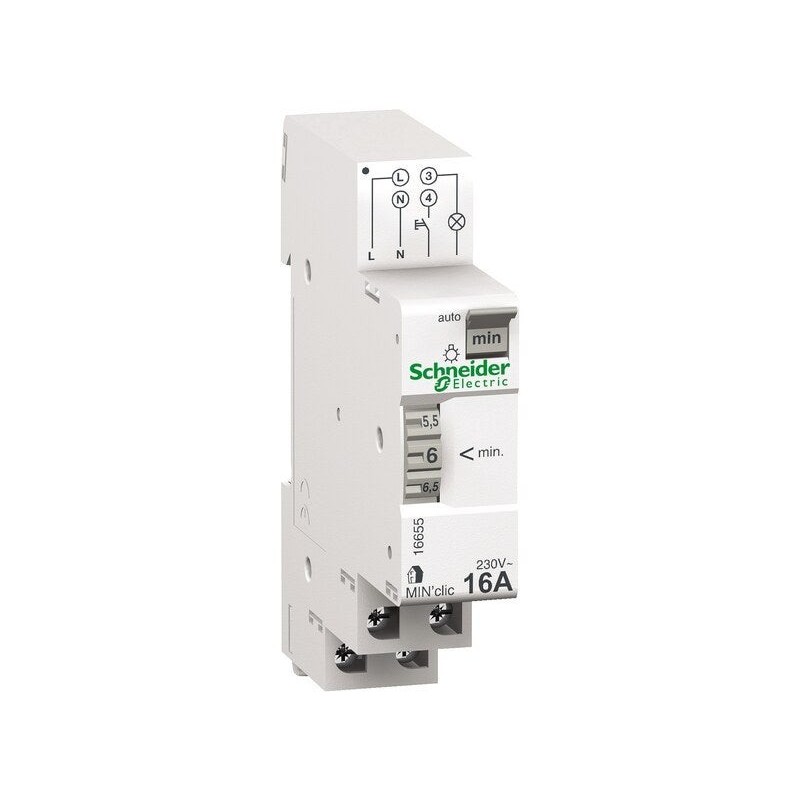 Minuterie 1 contact 16A/250Vca - réglage par molette Resi9, SCHNEIDER ELECTRIC