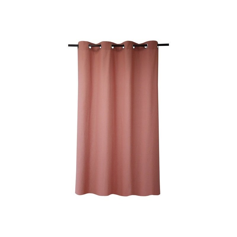 Rideau tamisant, Sunny, coton rose l.140 x H.280 cm INSPIRE