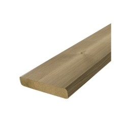 Planche Bois Skin, Vert, L.240 X L.18.5 Cm X Ep.34 Mm