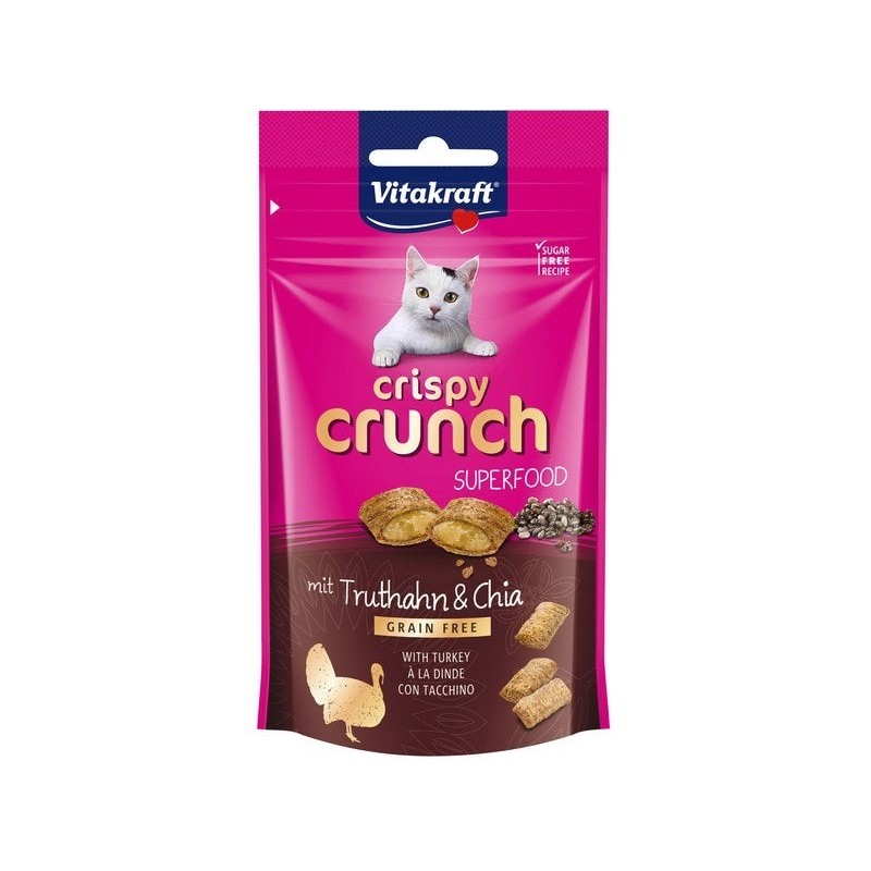 Friandise chat crispy crunch dinde baies 60 g , VITAKRAFT