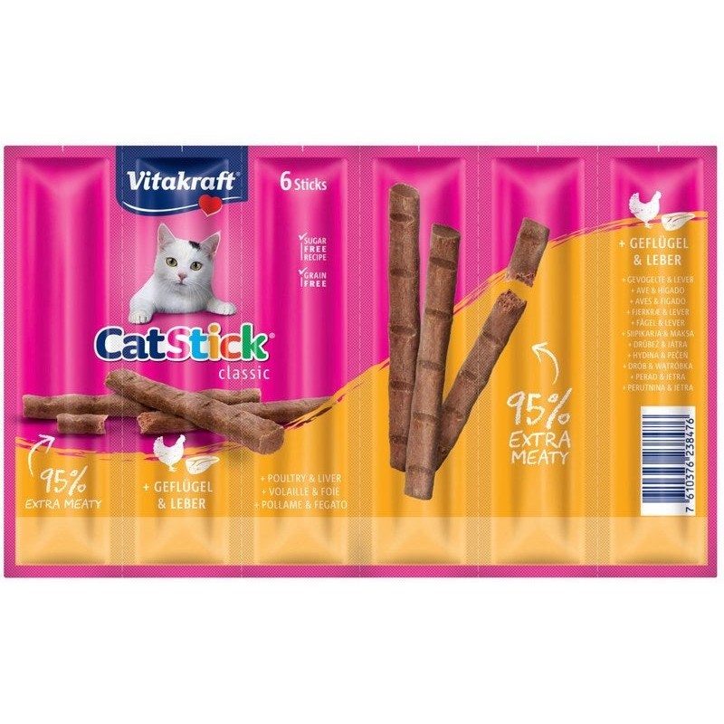 Friandise chat stick mini  volaille/foie x6 , VITAKRAFT