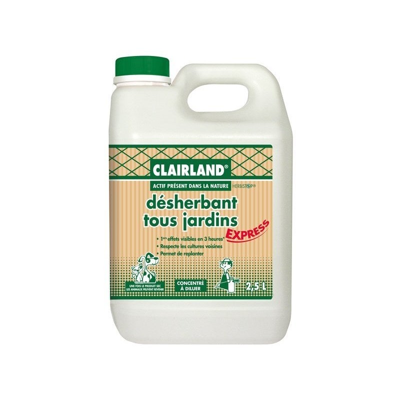 Désherbant concentré tous jardins, CLAIRLAND, 2.5 litres