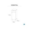 Caisson meuble bas, 1p l.30 x H.84 x P.32 cm, blanc, Essential