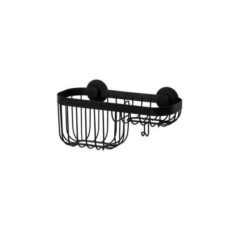 Panier de bain / douche a visser, noir, Neo