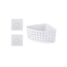 Panier de bain / douche en plastique à coller Funky angle, H.9 X l.18 X P.18 cm blanc