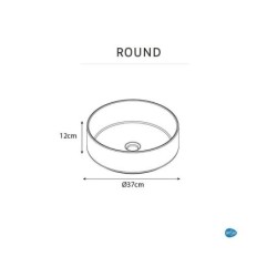 Vasque à poser céramique rond Round l.38 x P.38 cm Diam.38 cm blanc brillant