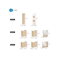 Meuble sous-vasque l.70 x H.67 x P.40 cm, effet chêne naturel, Easy