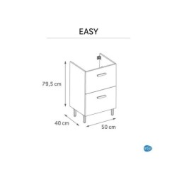 Meuble sous-vasque l.50 x H.67 x P.40 cm, blanc, Easy