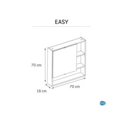 Armoire de toilette l.70 cm H.70 cm P.16.3 cm, blanc, SENSEA Easy