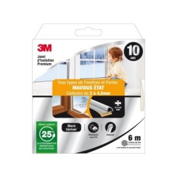 Joint De Porte Et Fenêtre Universel Mauvais Etat Premium 3M 2 À 4,5Mm X6M Blanc