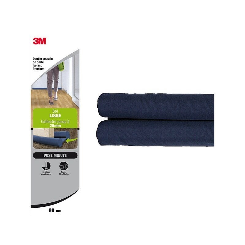 Bas de porte à glisser textile (bourrelet) Premium roll 3M, L.80 cm bleu