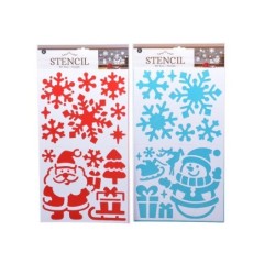 Pochoir fenetre Noël stencil h41xl24cm 2 variantes