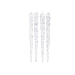 Décoration de Noël a suspendre stalactite plastique tansparent fluorescent l15cm d1,5cm