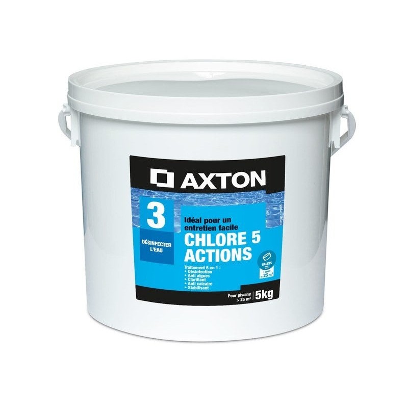 Chlore 5 actions AXTON galets, 200 grammes 5 kg