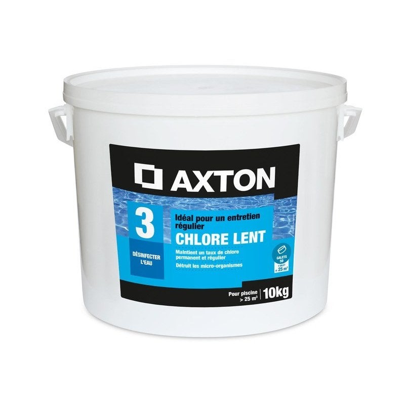 Chlore lent AXTON, galets 200 grammes 10 kg