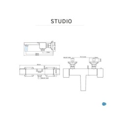 Mitigeur thermostatique de baignoire chromé, SENSEA Studio