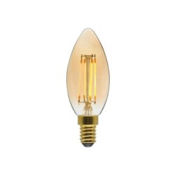 Ampoule décorative led à filament ambré flamme E14 40 W, LEXMAN