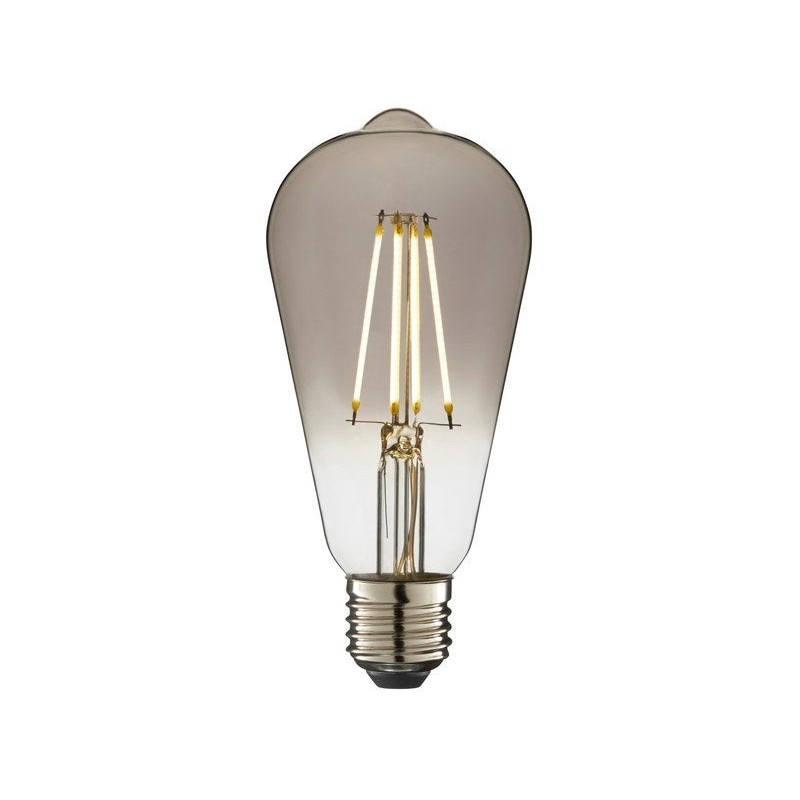 Ampoule décorative led à filament fumé edison E27 6 W, LEXMAN