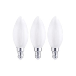 Lot de 3 ampoules led à filament blanc flamme E14, LEXMAN, 40 W