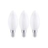 Lot de 3 ampoules led à filament blanc flamme E14, LEXMAN, 40 W