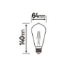 Ampoule led à filament ambré edison E27 60 W, LEXMAN