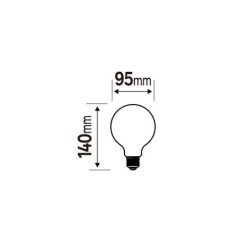 Ampoule décorative led à filament fumé globe 95 mm E27 40 W, LEXMAN