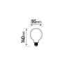 Ampoule décorative led à filament fumé globe 95 mm E27 40 W, LEXMAN