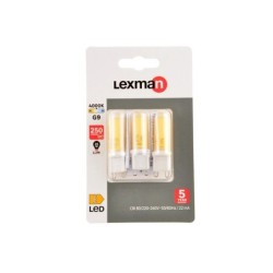 3 ampoules led à filament dépoli capsule G9 25 W, LEXMAN