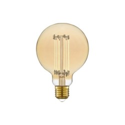 Ampoule décorative led à filament ambré globe 95 mm E27 5.8 W, LEXMAN