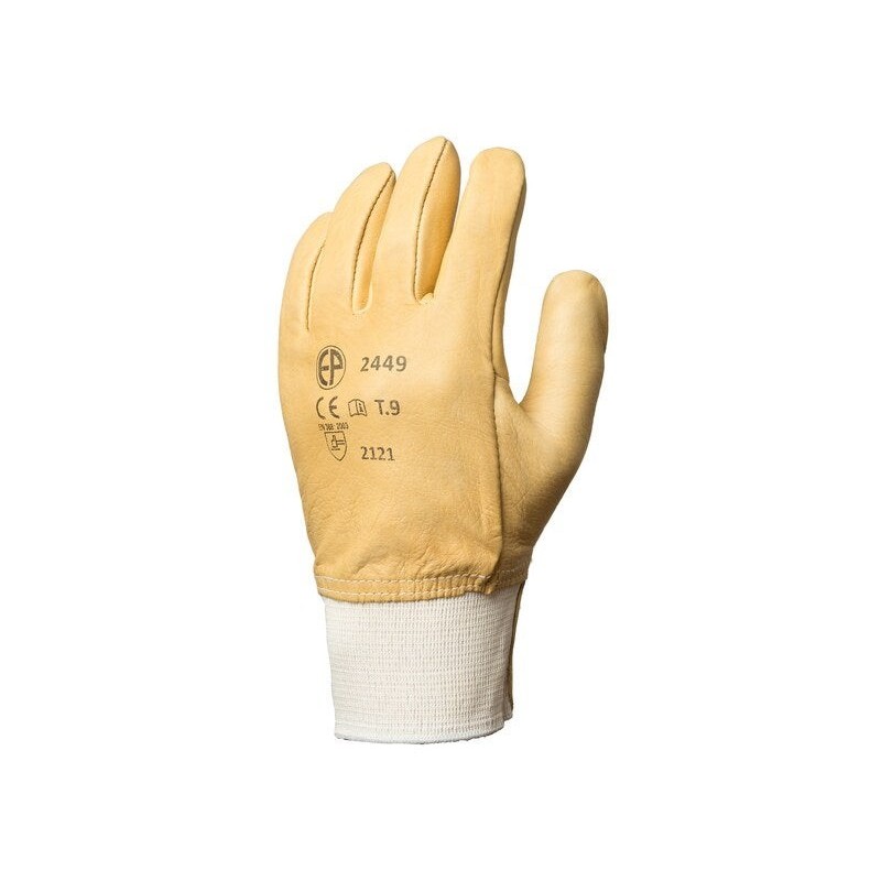 Gants fleur vachette hydrofug protège artère cavalier en cuir, COVERGUARD, taille 10 jaune doré